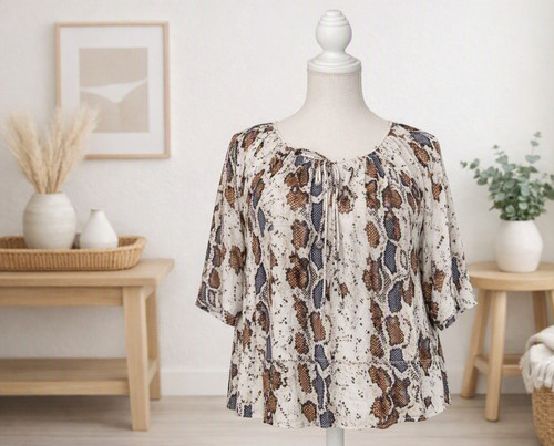 Damenbluse mit schlangenmuster - damenbluse,