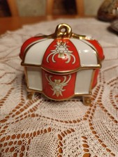 Vintage Schmuck Dose Porzellan Handmalerei mit Deckel