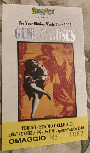 Guns roses ticket 1992 - roses,