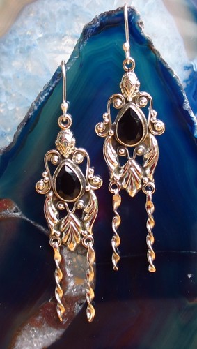 Ohrring jugendstil onyx - rx,