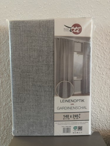 Gardinenschal leinenoptik grau - leinenoptik,