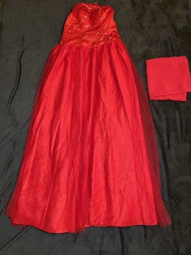 Rotes vintage abendkleid mit - rotes,