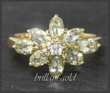 Gold ring mit - prasiolith, &
