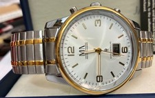 Meister Anker Funk Quarz Herrenuhr Analog-Digital mit Zug-Armband Bi-color