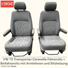 VW T5 T6 T6.1 Transporter Caravelle Fahrersitz + Beifahrersitz Sitz LL Grau