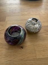 Vasen Kerzenständer Glasobjekt Luftblasen Schwer 