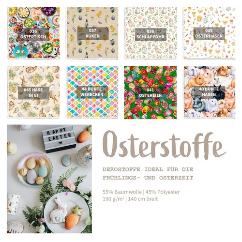 Dekostoffe bedruckt ostern - bedruckt,