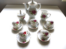 KAESTNER SAXONIA  / MOKKA SERVICE für 5 Personen 15 teilig   Design "Rote Rose"