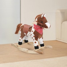 Baby Plüsch Schaukelpferd Holz Schaukeltier Reiten Pferd Spielzeug für Kinder 1+