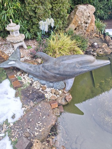 Große delfin gartenskulptur - große, delfin-gartenskulptur