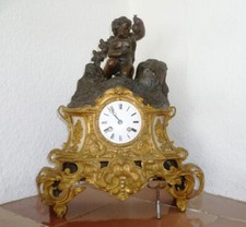 Kaminuhr, Pendule, Figurenuhr, Bronze/ Regule, Uhrwerk sign. Frères, revidiert