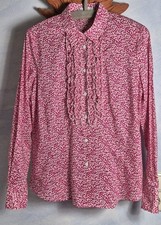 B.M.-Company Germany Rüschenbluse Pink Millefleur Size M/40 100% Batist New
