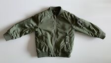 H&M KINDER BOMBER JACKE FLIEGER PILOTENJACKE GR.104 GR.3-4 JAHRE OLIVGRÜN KHAKI
