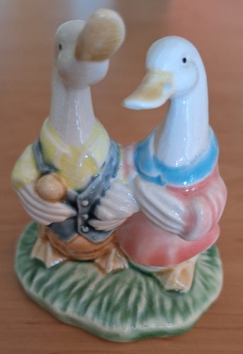 Keramikfigur ente mit kind - keramikfigur,