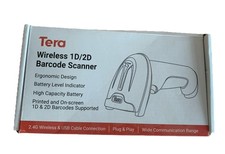 Tera 5100 Barcode Scanner 1D 2D QR Wireless Kabellos 2,4 GHz+Wired USB 2,0,Black