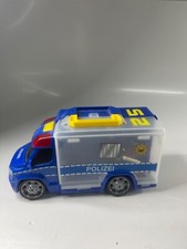 Dickie  Polizeibus  Transporter zum aufklappen mit 2 Bausteinautos