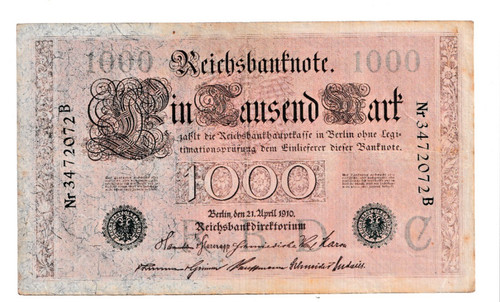 Reichsbanknote 1000 mark 1910 - reichsbanknote,