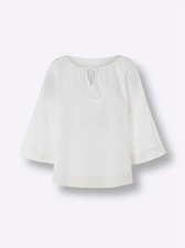 Mode von Heine Damen Bluse Oberteil Rundhals 3/4-Arm ecru NEU