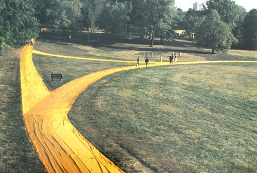 Christo wrapped walk ways - -,