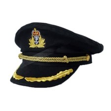 Schwarz Kapitänsmütze/Segler Cap Kappe Matrosen Navy Sailor Mütze Hut Neu