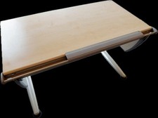 Moll Schreibtisch Runner Ahorn + Moll Drehstuhl Maximo hellblau