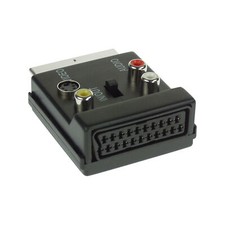 1 x Inline Audio Video Adapter Scart Stecker/Buchse an 3x Cinch  1x S-VHS Buchse