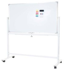 B-Ware Whiteboard MCW-C85, Magnettafel, mobil rollbar inkl. Zubehör, 180x100cm