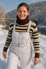 Skilatzhose Schneelatzhose 44 McROss weiß vintage Skowpants