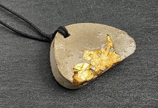 Halskette Handmade Beton Folie Glitzer Glitter Gold Bunt Vintage