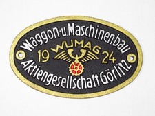 Original Waggonschild -  WUMAG Aktiengesellschaft Görlitz von 1924