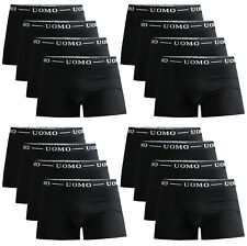 5-20 Paket Boxershorts Retroshorts Unterwäsche Unterhose Baumwolle UOMO Schwarz