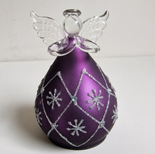 Oster Anhänger Osterhase Hell-Blau Silberglas Schleife Handbemalt Vintage