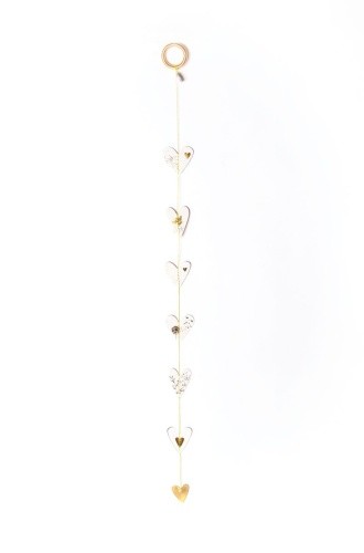 Mini herzkette grau gold - mini,