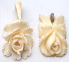 Uralte Beinschnitzerei 2 Rosen