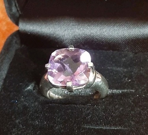 Silberring rodiniert amethyst - silberring,