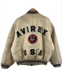 AVIREX Lederjacke cremefarben
