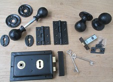 KLASSISCHE SCHWARZE ANTIKE GUSSEISENTÜR MÖBEL BESCHLAGARMATUR