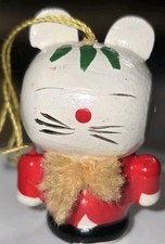 DDR Vintage. Holz Katze.  Baumanhänger alt Tannenbaum Weihnachtsschmuck!