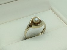 333 Gold Ring 8K Gelbgold Perle Verlobungsring RG 56 - 17,8 mm 9624