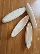 4x Pflanzen-Schale schmal weiß Boot Steingut gebraucht mediterran oval lang