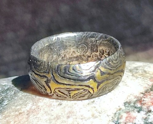 Trauring ring mokume - ring, gold