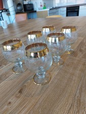 Murano Medici Gläser Glas Goldrand 6 Stück 