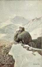 Künstler Ak Beobachter der Kuk Armee im Hochgebirge, Alpenkrieg,... - 11381484