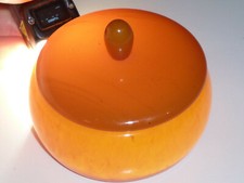 VINTAGE DDR ART DECO BERNSTEIN AMBER BAKELITE CATALIN DOSE SCHMUCKDOSE 125 GRAMM