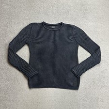 REPLAY Damen Pullover Gr L Sweater Jumper Strickpullover Logo 18108 Blau