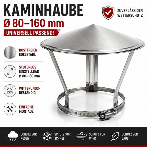 Kaminhaube edelstahl - kaminhaube, Ø