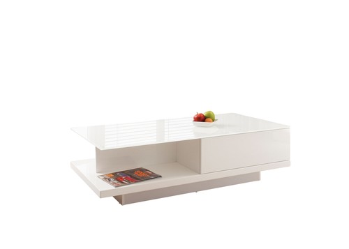 Couchtisch 60x120 weiss glas - weiss,