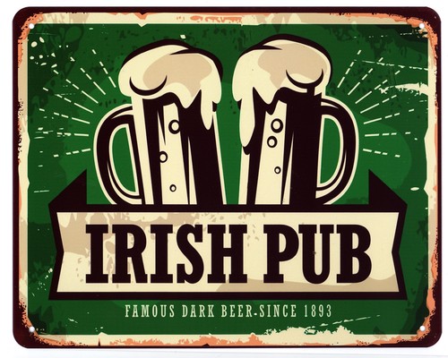Blechschild irish pub famous - blechschild,