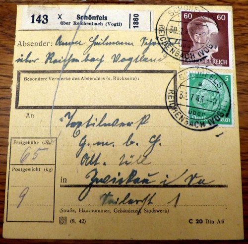 Paketkarte karte 143 - paketkarte,