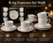 6 tlg Groß Rund Set Weiß